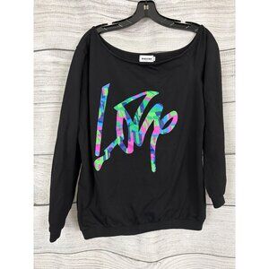 Magicmk Love Graphic Off-Shoulder Sweatshirt Size L